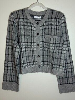 Naadam Luxe Wool & Cashmere Jacquard Cardigan Size M